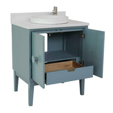 Load image into Gallery viewer, Bellaterra Home Vanity BellaTerra Home 31&quot; Single vanity in Aqua Blue finish with White Quartz top and Round Sink 400400-AB-WERD