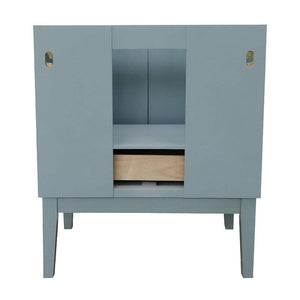 Bellaterra Home Vanity BellaTerra Home 31" Single vanity in Aqua Blue finish with White Quartz top and Round Sink 400400-AB-WERD
