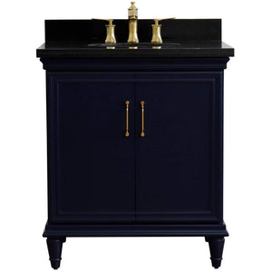 Bellaterra Home Vanity BellaTerra Home 31" Single vanity in Blue finish with Black galaxy and oval sink 400800-31-BU-BGO