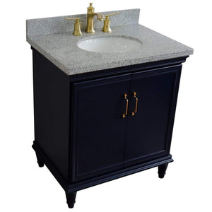 Bellaterra Home Vanity BellaTerra Home 31" Single vanity in Blue finish with Gray granite and oval sink 400800-31-BU-GYO