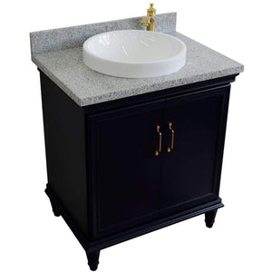 Bellaterra Home Vanity BellaTerra Home 31" Single vanity in Blue finish with Gray granite and round sink 400800-31-BU-GYRD