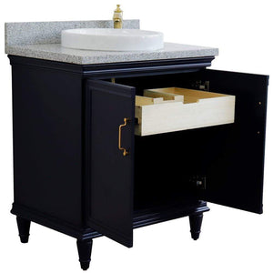 Bellaterra Home Vanity BellaTerra Home 31" Single vanity in Blue finish with Gray granite and round sink 400800-31-BU-GYRD