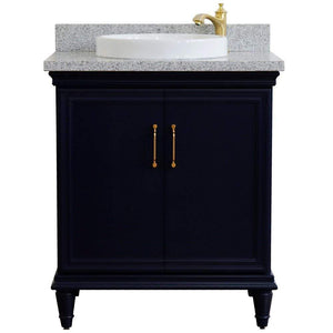 Bellaterra Home Vanity BellaTerra Home 31" Single vanity in Blue finish with Gray granite and round sink 400800-31-BU-GYRD