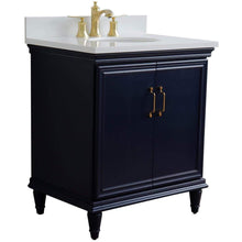 Load image into Gallery viewer, Bellaterra Home Vanity BellaTerra Home 31&quot; Single vanity in Blue finish with White quartz and oval sink 400800-31-BU-WEO