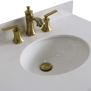 Bellaterra Home Vanity BellaTerra Home 31" Single vanity in Blue finish with White quartz and oval sink 400800-31-BU-WEO