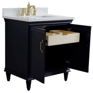 Bellaterra Home Vanity BellaTerra Home 31" Single vanity in Blue finish with White quartz and rectangle sink 400800-31-BU-WER