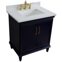 Load image into Gallery viewer, Bellaterra Home Vanity BellaTerra Home 31&quot; Single vanity in Blue finish with White quartz and rectangle sink 400800-31-BU-WER