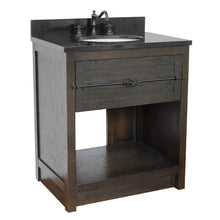 Load image into Gallery viewer, Bellaterra Home Vanity BellaTerra Home 31&quot; Single vanity in Brown Ash finish with Black Galaxy top and Oval Sink 400101-BA-BGO