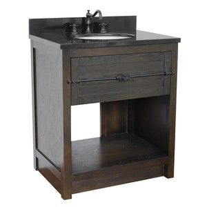 Bellaterra Home Vanity BellaTerra Home 31" Single vanity in Brown Ash finish with Black Galaxy top and Oval Sink 400101-BA-BGO