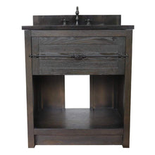 Load image into Gallery viewer, Bellaterra Home Vanity BellaTerra Home 31&quot; Single vanity in Brown Ash finish with Black Galaxy top and Oval Sink 400101-BA-BGO