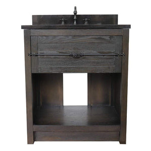 Bellaterra Home Vanity BellaTerra Home 31" Single vanity in Brown Ash finish with Black Galaxy top and Oval Sink 400101-BA-BGO