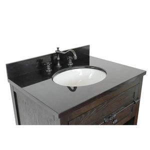 Bellaterra Home Vanity BellaTerra Home 31" Single vanity in Brown Ash finish with Black Galaxy top and Oval Sink 400101-BA-BGO