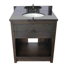 Load image into Gallery viewer, Bellaterra Home Vanity BellaTerra Home 31&quot; Single vanity in Brown Ash finish with Black Galaxy top and Oval Sink 400101-BA-BGO