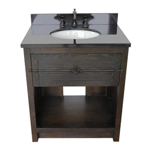 Bellaterra Home Vanity BellaTerra Home 31" Single vanity in Brown Ash finish with Black Galaxy top and Oval Sink 400101-BA-BGO
