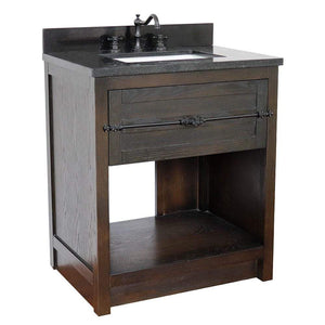 Bellaterra Home Vanity BellaTerra Home 31" Single vanity in Brown Ash finish with Black Galaxy topand Rectangle Sink 400101-BA-BGR