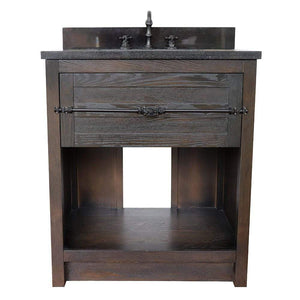 Bellaterra Home Vanity BellaTerra Home 31" Single vanity in Brown Ash finish with Black Galaxy topand Rectangle Sink 400101-BA-BGR