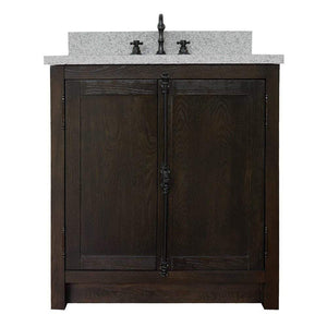 Bellaterra Home Vanity BellaTerra Home 31" Single vanity in Brown Ash Finish with Gray Granite Top and Oval Sink 400100-BA-BGRD