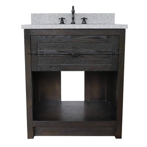 Bellaterra Home Vanity BellaTerra Home 31" Single vanity in Brown Ash finish with Gray granite top and Oval Sink 400101-BA-GYO