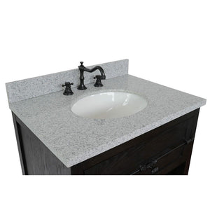 Bellaterra Home Vanity BellaTerra Home 31" Single vanity in Brown Ash finish with Gray granite top and Oval Sink 400101-BA-GYO