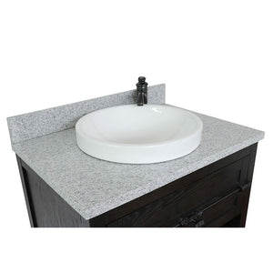 Bellaterra Home Vanity BellaTerra Home 31" Single vanity in Brown Ash finish with Gray granite top and Round Sink 400101-BA-GYRD