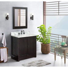 Load image into Gallery viewer, Bellaterra Home Vanity BellaTerra Home 31&quot; Single vanity in Brown Ash Finish with White Carrara Top and Oval Sink 400100-BA-WMO