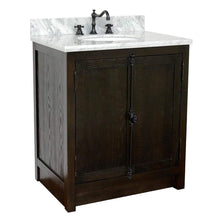 Load image into Gallery viewer, Bellaterra Home Vanity BellaTerra Home 31&quot; Single vanity in Brown Ash Finish with White Carrara Top and Oval Sink 400100-BA-WMO