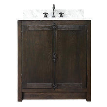 Load image into Gallery viewer, Bellaterra Home Vanity BellaTerra Home 31&quot; Single vanity in Brown Ash Finish with White Carrara Top and Oval Sink 400100-BA-WMO