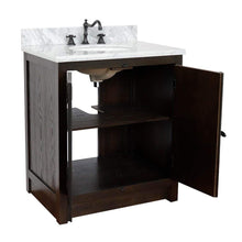 Load image into Gallery viewer, Bellaterra Home Vanity BellaTerra Home 31&quot; Single vanity in Brown Ash Finish with White Carrara Top and Oval Sink 400100-BA-WMO
