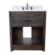 Load image into Gallery viewer, Bellaterra Home Vanity BellaTerra Home 31&quot; Single vanity in Brown Ash finish with White Carrara top and Oval Sink 400101-BA-WMO