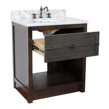 Load image into Gallery viewer, Bellaterra Home Vanity BellaTerra Home 31&quot; Single vanity in Brown Ash finish with White Carrara top and Oval Sink 400101-BA-WMO