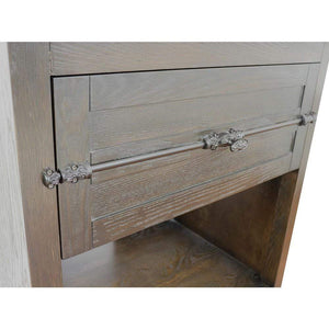 Bellaterra Home Vanity BellaTerra Home 31" Single vanity in Brown Ash finish with White Carrara top and Oval Sink 400101-BA-WMO