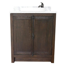 Load image into Gallery viewer, Bellaterra Home Vanity BellaTerra Home 31&quot; Single vanity in Brown Ash Finish with White Carrara Top and Round Sink 400100-BA-WMRD