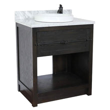 Load image into Gallery viewer, Bellaterra Home Vanity BellaTerra Home 31&quot; Single vanity in Brown Ash finish with White Carrara top and Round Sink 400101-BA-WMRD