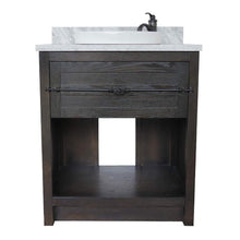 Load image into Gallery viewer, Bellaterra Home Vanity BellaTerra Home 31&quot; Single vanity in Brown Ash finish with White Carrara top and Round Sink 400101-BA-WMRD