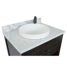 Load image into Gallery viewer, Bellaterra Home Vanity BellaTerra Home 31&quot; Single vanity in Brown Ash finish with White Carrara top and Round Sink 400101-BA-WMRD
