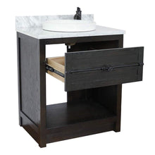 Load image into Gallery viewer, Bellaterra Home Vanity BellaTerra Home 31&quot; Single vanity in Brown Ash finish with White Carrara top and Round Sink 400101-BA-WMRD