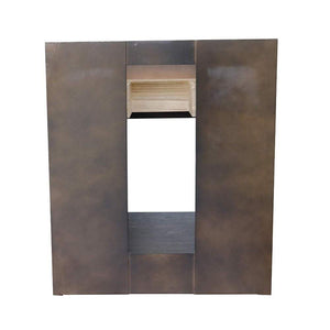 Bellaterra Home Vanity BellaTerra Home 31" Single vanity in Brown Ash finish with White Carrara top and Round Sink 400101-BA-WMRD
