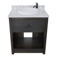 Load image into Gallery viewer, Bellaterra Home Vanity BellaTerra Home 31&quot; Single vanity in Brown Ash finish with White Carrara top and Round Sink 400101-BA-WMRD