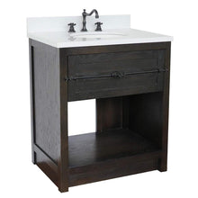 Load image into Gallery viewer, Bellaterra Home Vanity BellaTerra Home 31&quot; Single vanity in Brown Ash finish with White Quartz top and Oval Sink  400101-BA-WEO