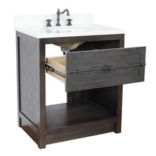Load image into Gallery viewer, Bellaterra Home Vanity BellaTerra Home 31&quot; Single vanity in Brown Ash finish with White Quartz top and Oval Sink  400101-BA-WEO
