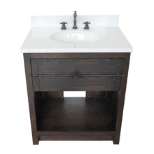 Load image into Gallery viewer, Bellaterra Home Vanity BellaTerra Home 31&quot; Single vanity in Brown Ash finish with White Quartz top and Oval Sink  400101-BA-WEO
