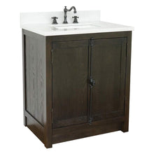 Load image into Gallery viewer, Bellaterra Home Vanity BellaTerra Home 31&quot; Single vanity in Brown Ash Finish with White Quartz Top and Rectangle Sink 400100-BA-WER