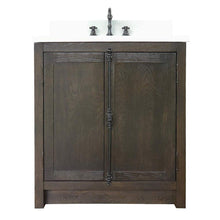 Load image into Gallery viewer, Bellaterra Home Vanity BellaTerra Home 31&quot; Single vanity in Brown Ash Finish with White Quartz Top and Rectangle Sink 400100-BA-WER