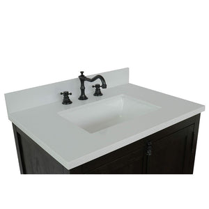 Bellaterra Home Vanity BellaTerra Home 31" Single vanity in Brown Ash Finish with White Quartz Top and Rectangle Sink 400100-BA-WER