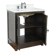 Load image into Gallery viewer, Bellaterra Home Vanity BellaTerra Home 31&quot; Single vanity in Brown Ash Finish with White Quartz Top and Rectangle Sink 400100-BA-WER