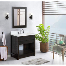 Load image into Gallery viewer, Bellaterra Home Vanity BellaTerra Home 31&quot; Single vanity in Brown Ash finish with White Quartz top and Rectangle Sink 400101-BA-WER