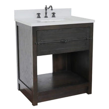 Load image into Gallery viewer, Bellaterra Home Vanity BellaTerra Home 31&quot; Single vanity in Brown Ash finish with White Quartz top and Rectangle Sink 400101-BA-WER