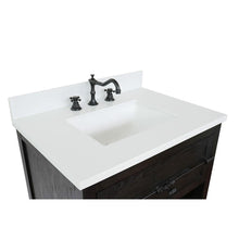 Load image into Gallery viewer, Bellaterra Home Vanity BellaTerra Home 31&quot; Single vanity in Brown Ash finish with White Quartz top and Rectangle Sink 400101-BA-WER