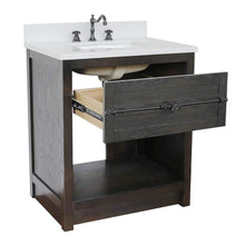 Load image into Gallery viewer, Bellaterra Home Vanity BellaTerra Home 31&quot; Single vanity in Brown Ash finish with White Quartz top and Rectangle Sink 400101-BA-WER