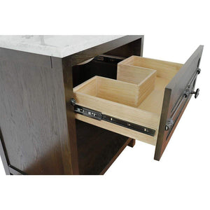 Bellaterra Home Vanity BellaTerra Home 31" Single vanity in Brown Ash finish with White Quartz top and Rectangle Sink 400101-BA-WER